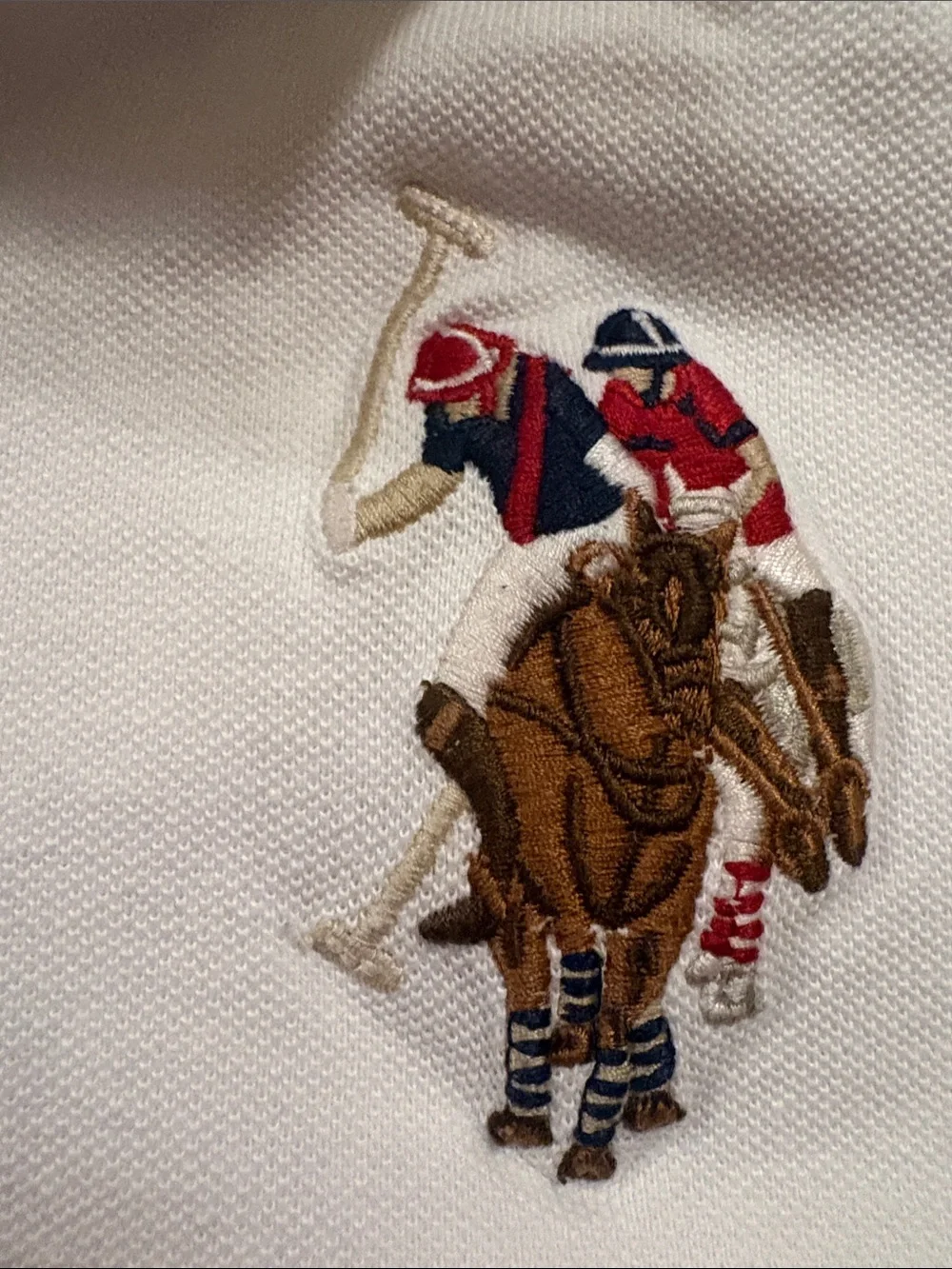 U.S. Polo Assn. White Boys' Polo with Embroidered Player Patch